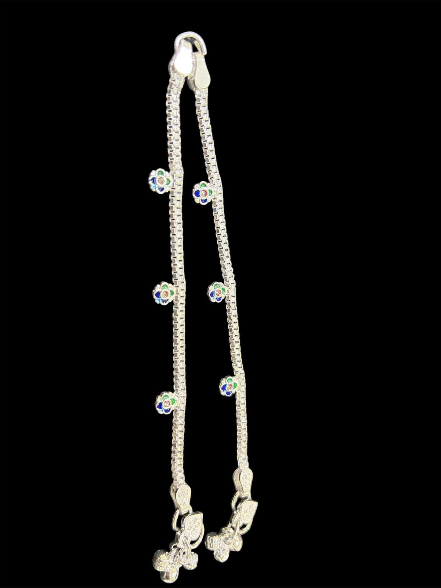 Silver anklets for kids