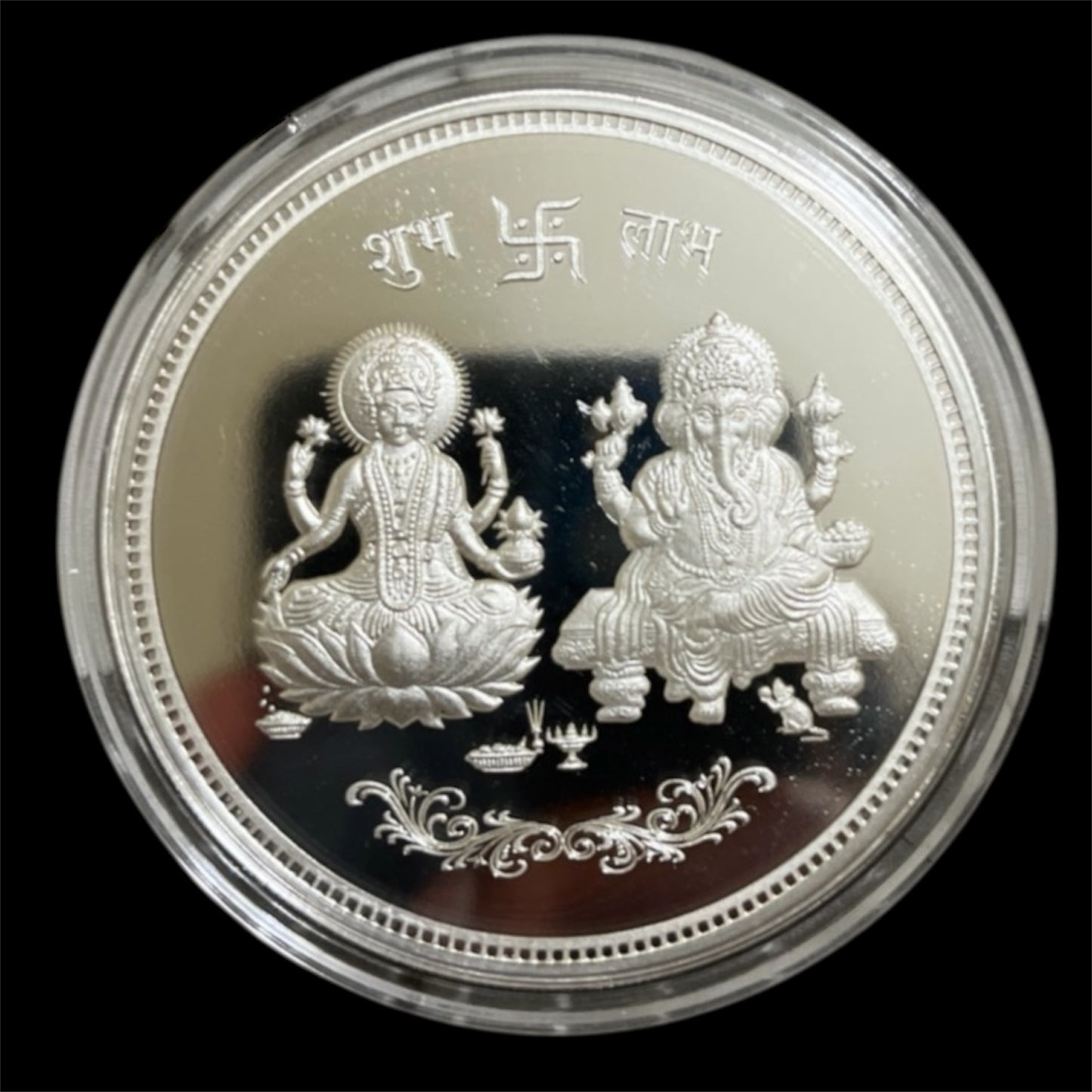 999 Lord Ganesha, Goddess Laxmi and Coin 100gms