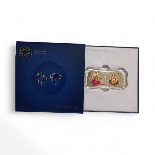 MMTC Pamps 999 silver Lord Ganesha, Goddess Laxmi  Bar 100gms