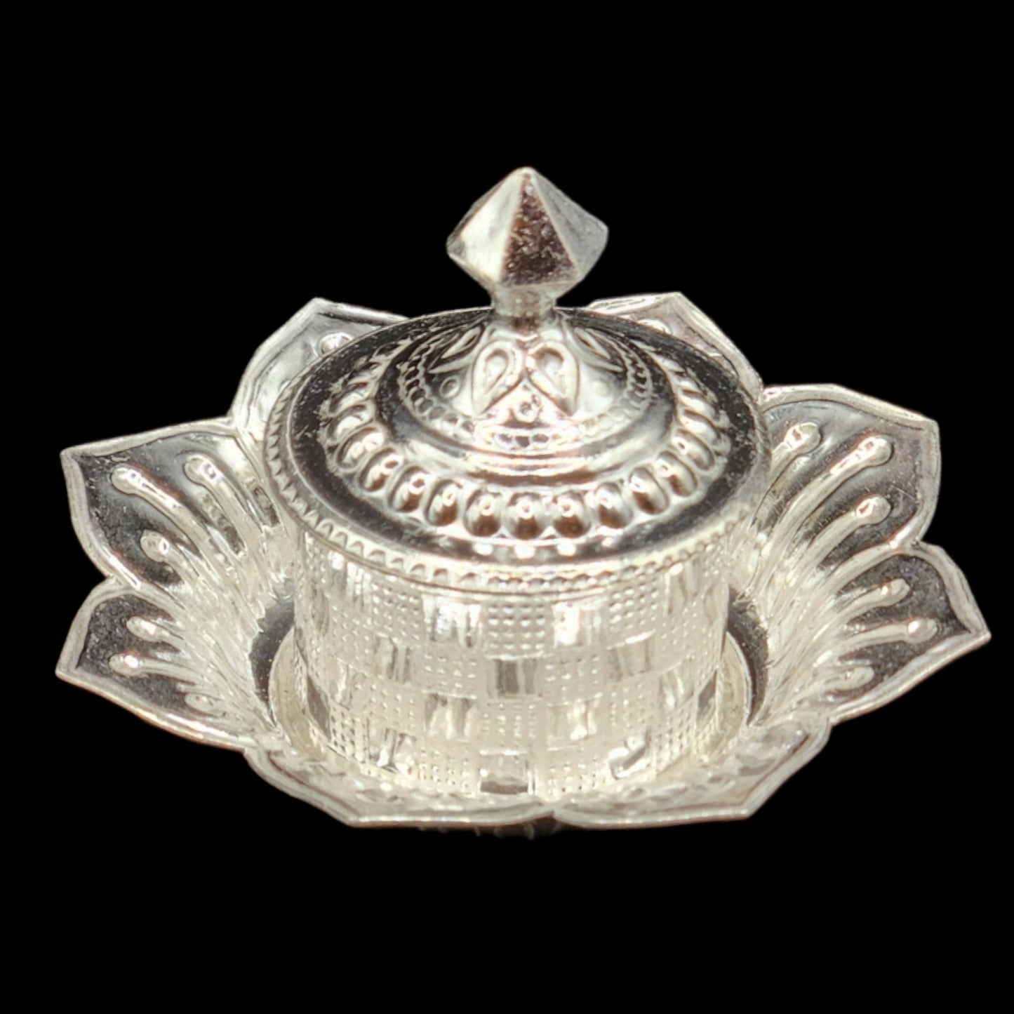 Silver Traditional Sindoor Box