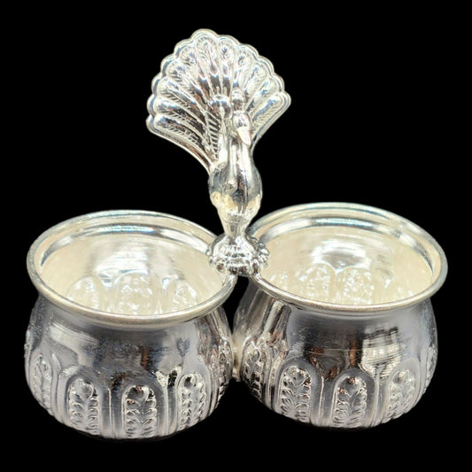 Silver Haldi Kumkum Container