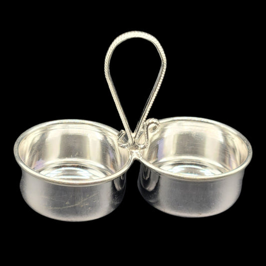 Silver Haldi Kumkum Container