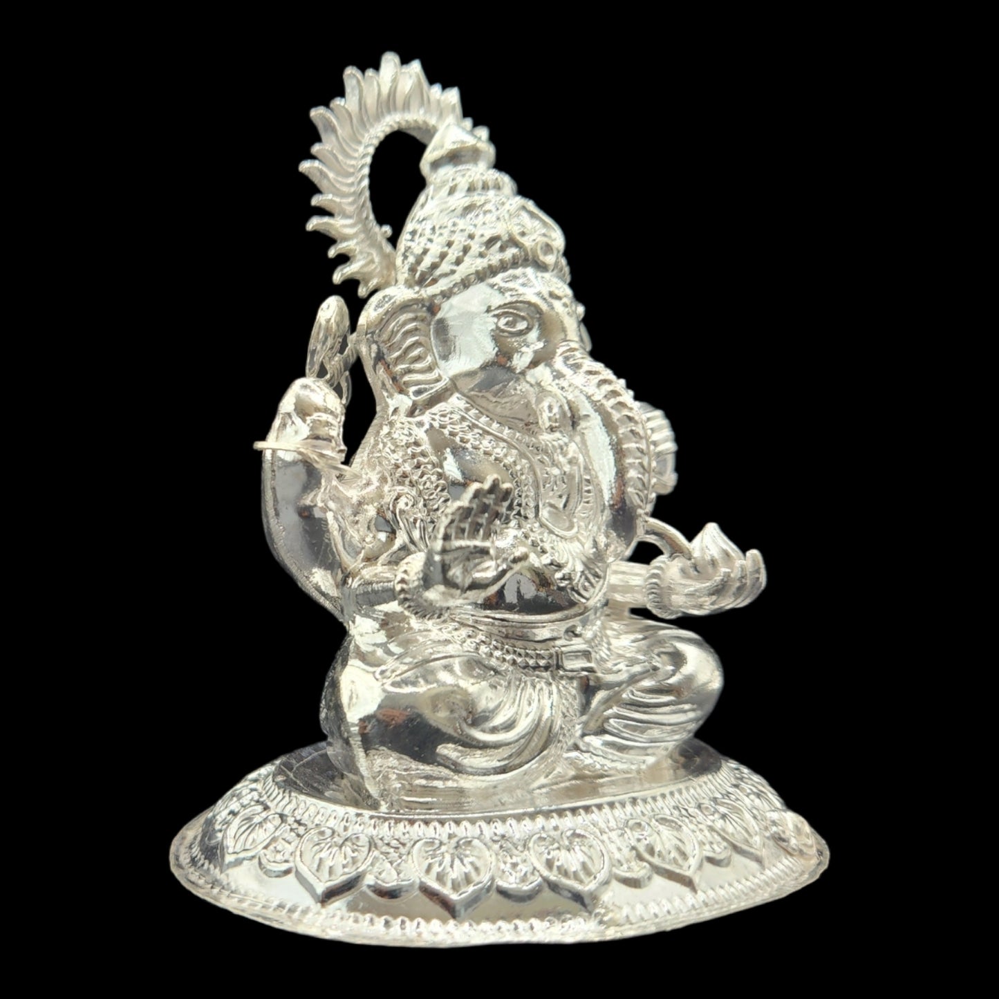 Silver Goddess Laxmi & Lord Ganesha  Pair Idol