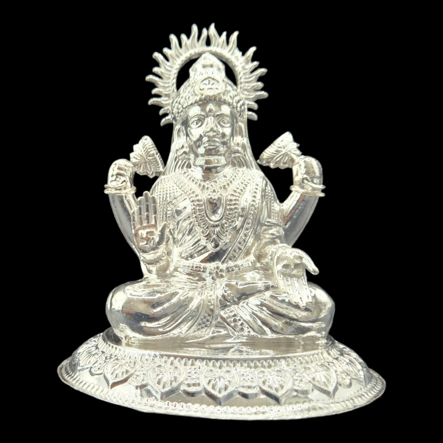 Silver Goddess Laxmi & Lord Ganesha  Pair Idol