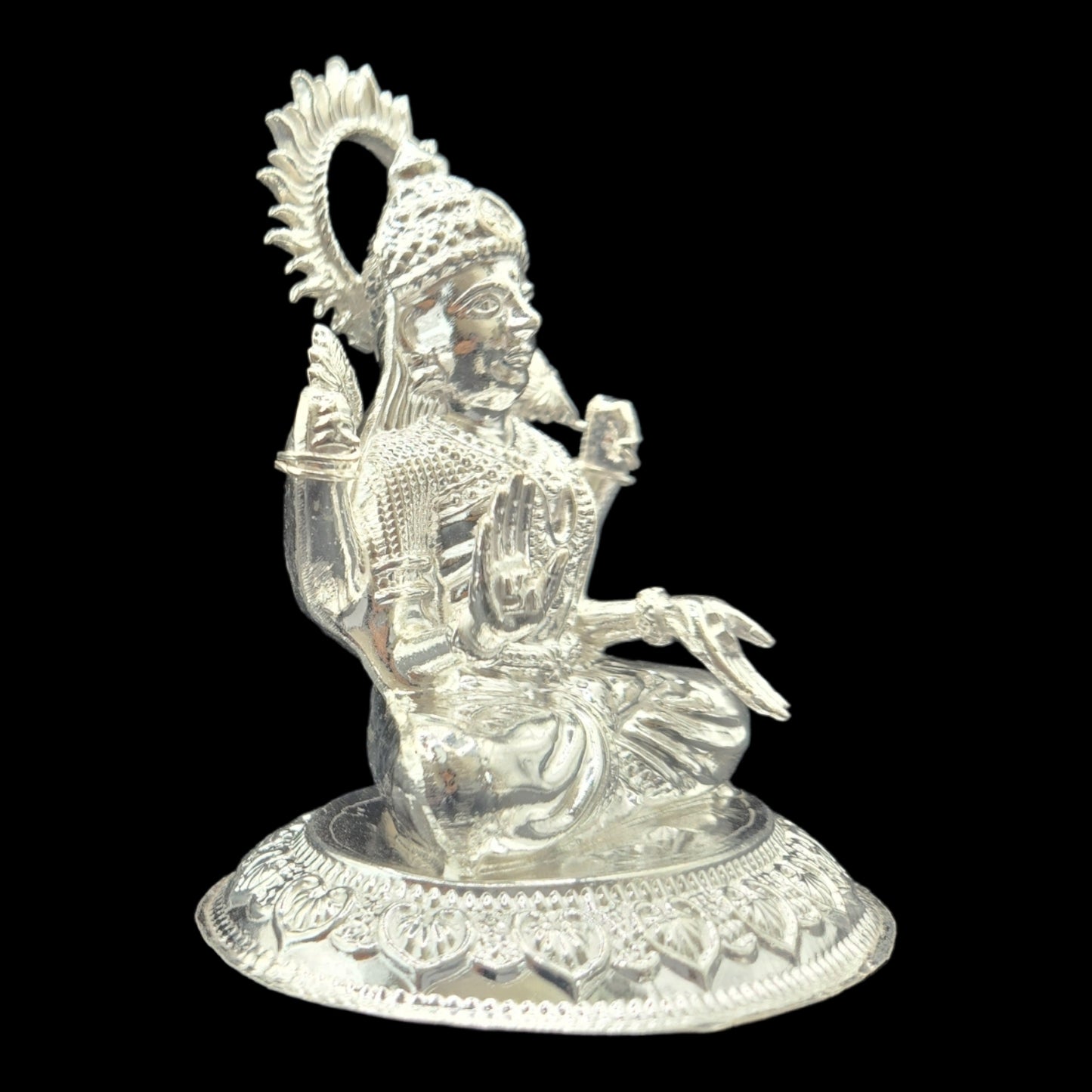 Silver Goddess Laxmi & Lord Ganesha  Pair Idol