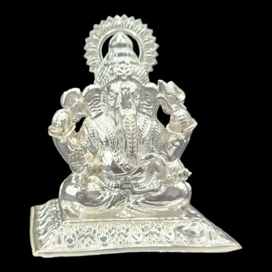 Silver Goddess Laxmi & Lord Ganesha  Pair  Idol