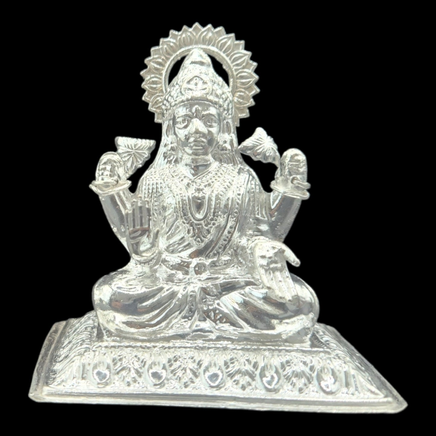 Silver Goddess Laxmi & Lord Ganesha  Pair  Idol