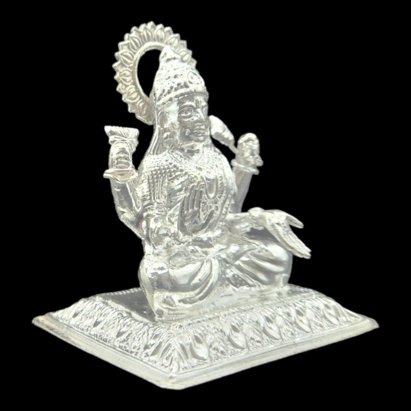 Silver Goddess Laxmi & Lord Ganesha  Pair  Idol