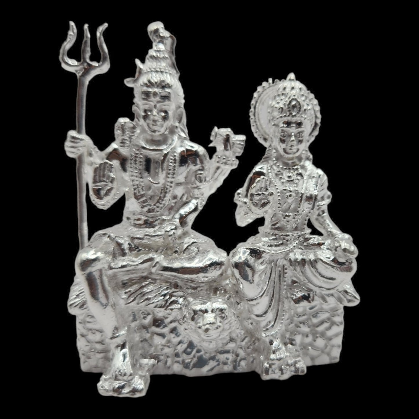 925 Silver Shiv Parvati Solid Idol.