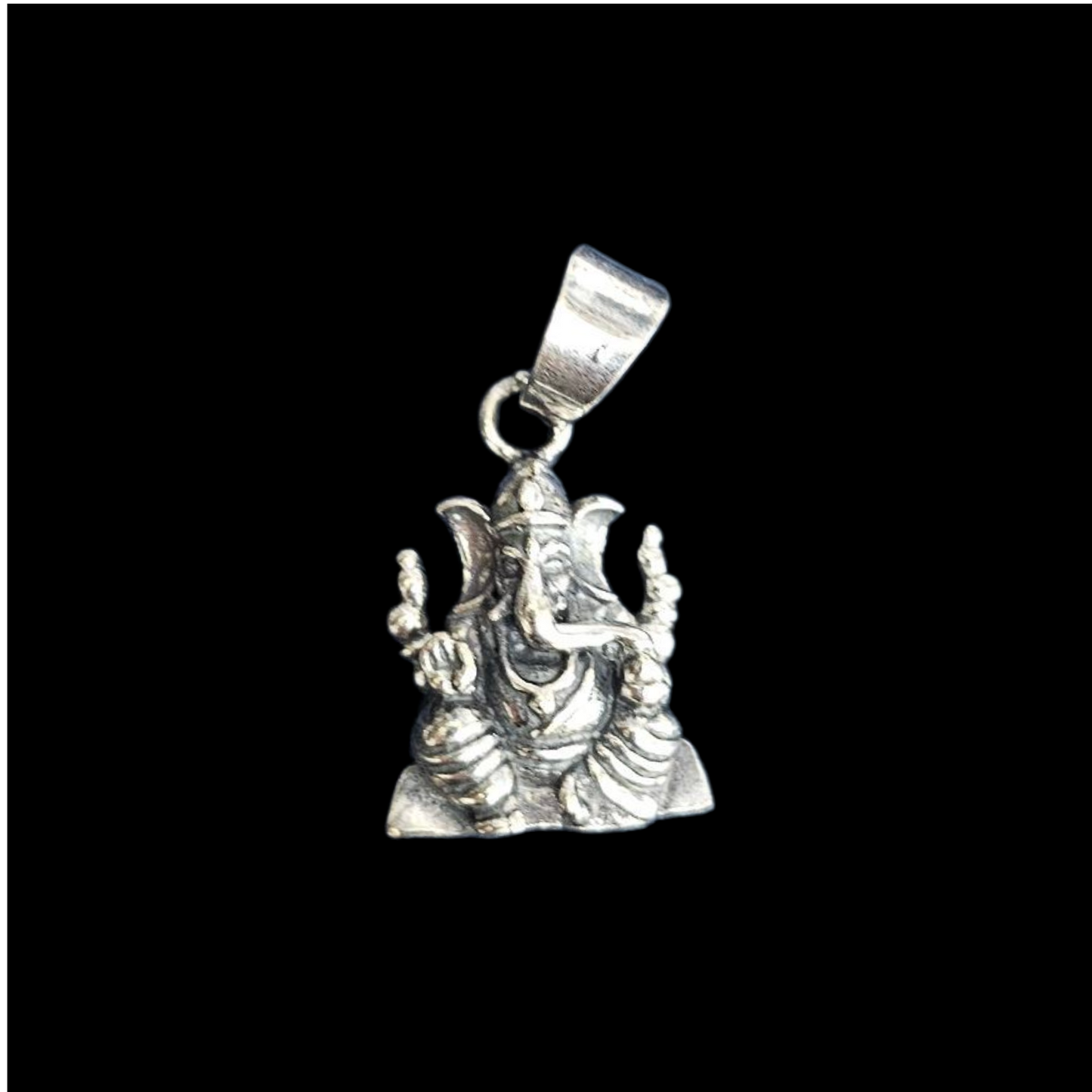 Pure silver ganesha pendant
