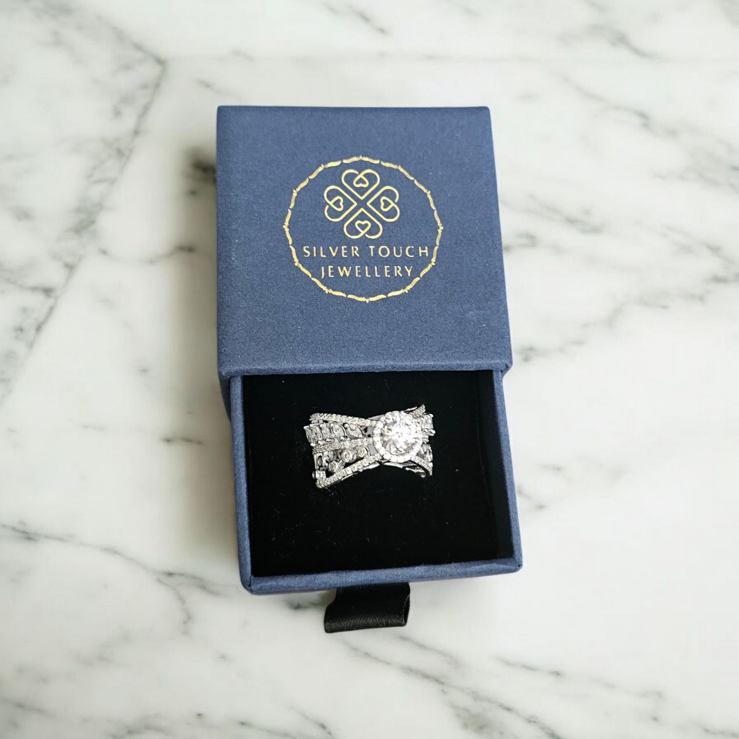 925 sterling silver big stone tower ring ,perfect for gifting or engagement ring or wedding ring.