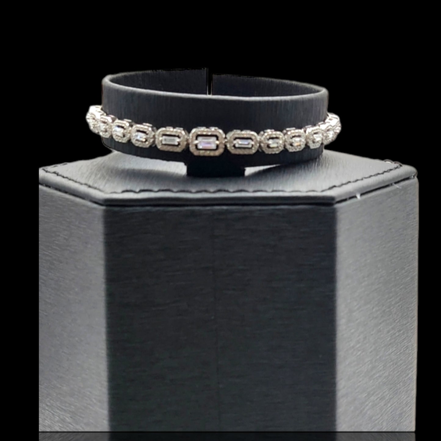 925 Silver Octagon cut slider Bracelet