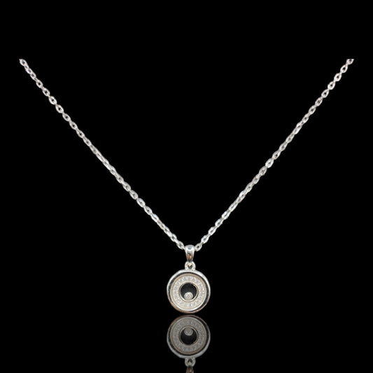 Floating stone Circle Pendant Necklace
