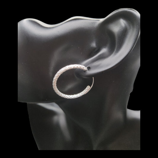 925 Sterling Silver Overlapping  Hoop Earrings
