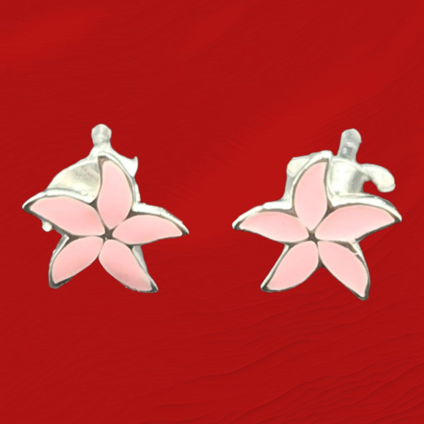 Sterling Silver Flower Shape Kids Earrings.