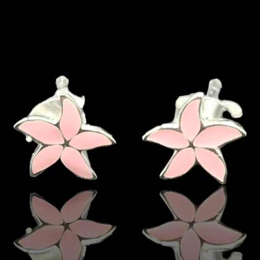 Sterling Silver Flower Shape Kids Earrings.