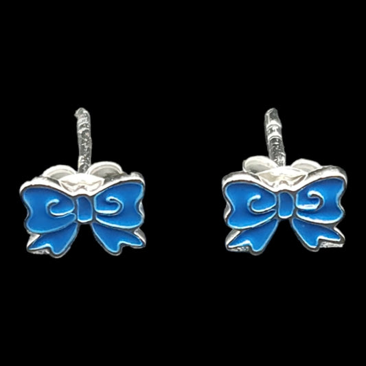 Sterling Silver Bow Shape Kids Earrings.