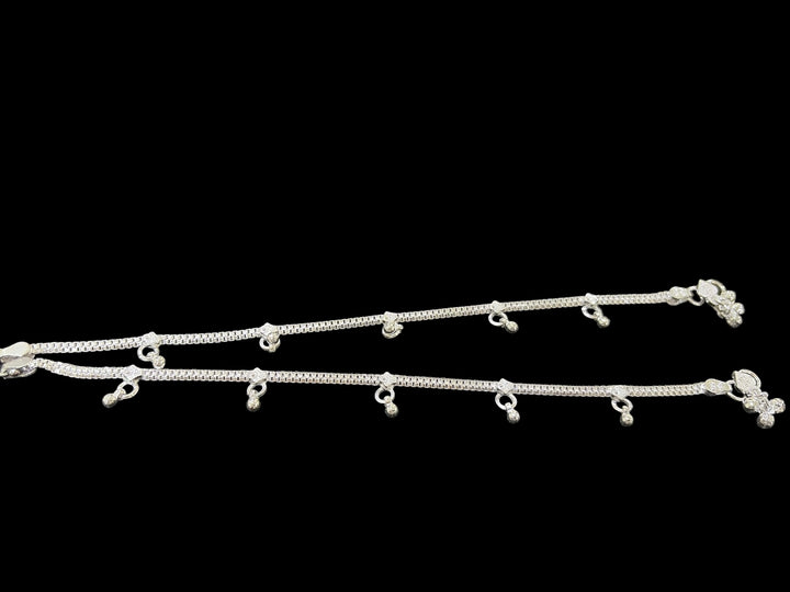 Silver anklets for kids