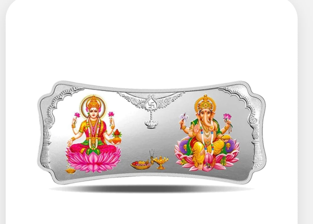 MMTC Pamps 999 silver Lord Ganesha, Goddess Laxmi  Bar 50 gms