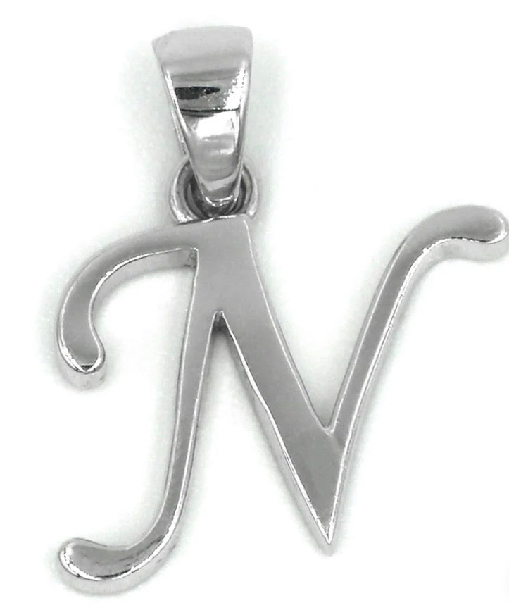 Pure Silver initial latter only pendant