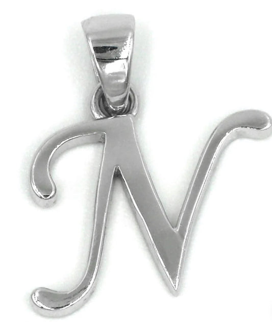 Pure Silver initial latter only pendant