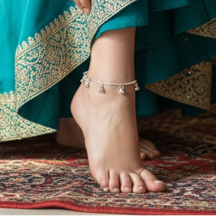 Silver anklets for kids