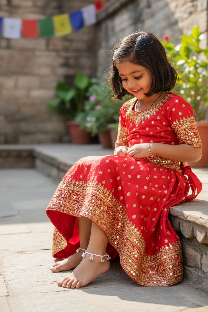 Silver anklet for kids