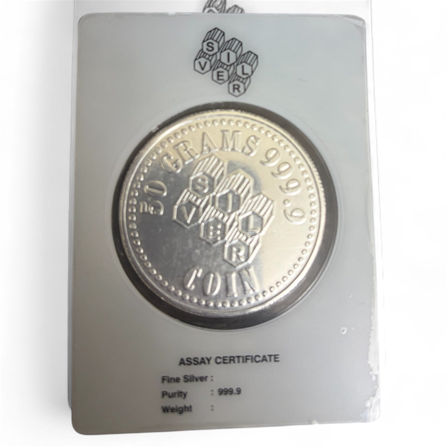 999 fine silver 50gms coin al fardan