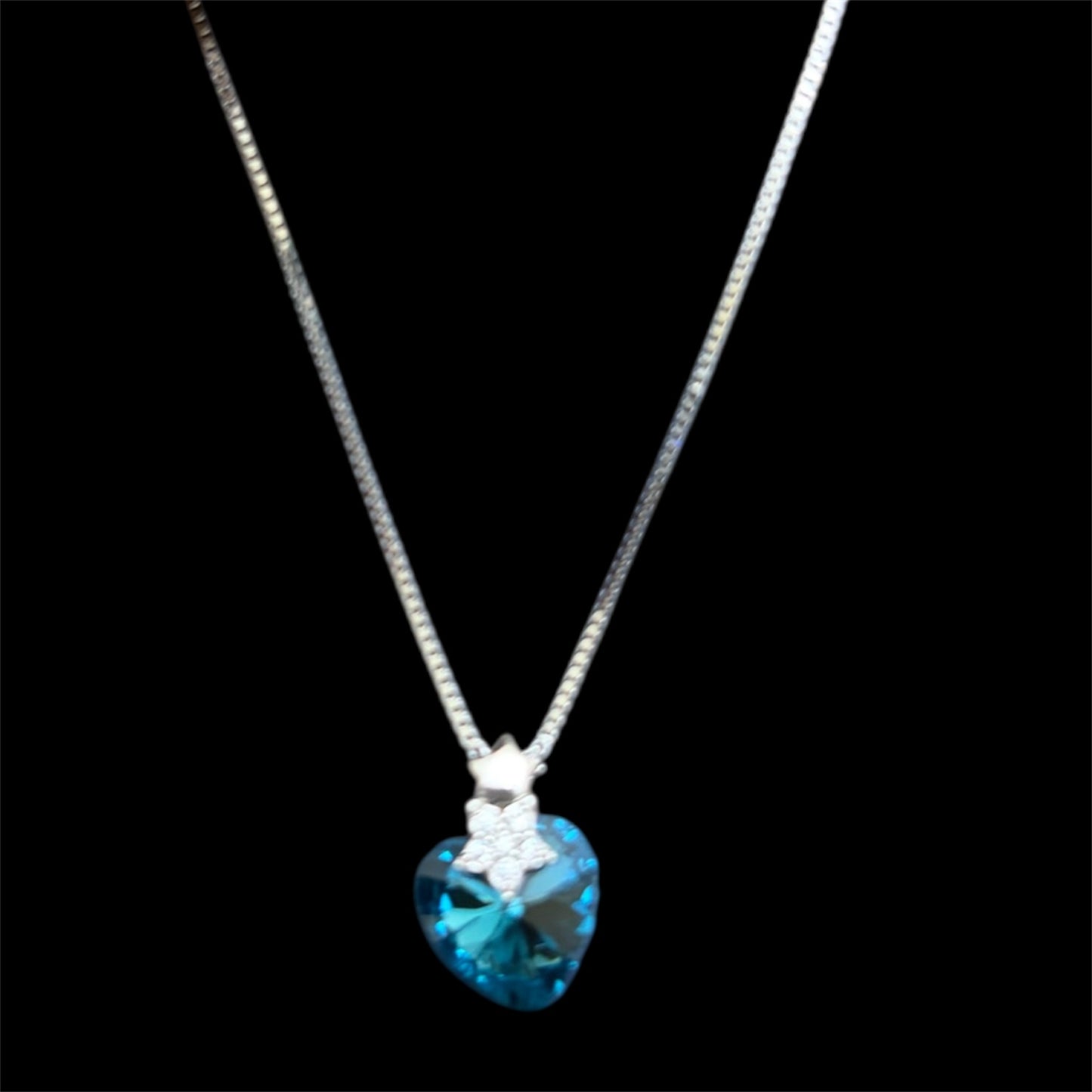 925 silver Swarovski inspired Crystal Heart Necklace with a sparkling crystal heart pendant