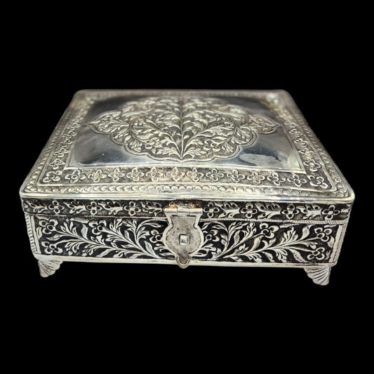 925 Antique Silver Nakshi  Dryfruit Box.