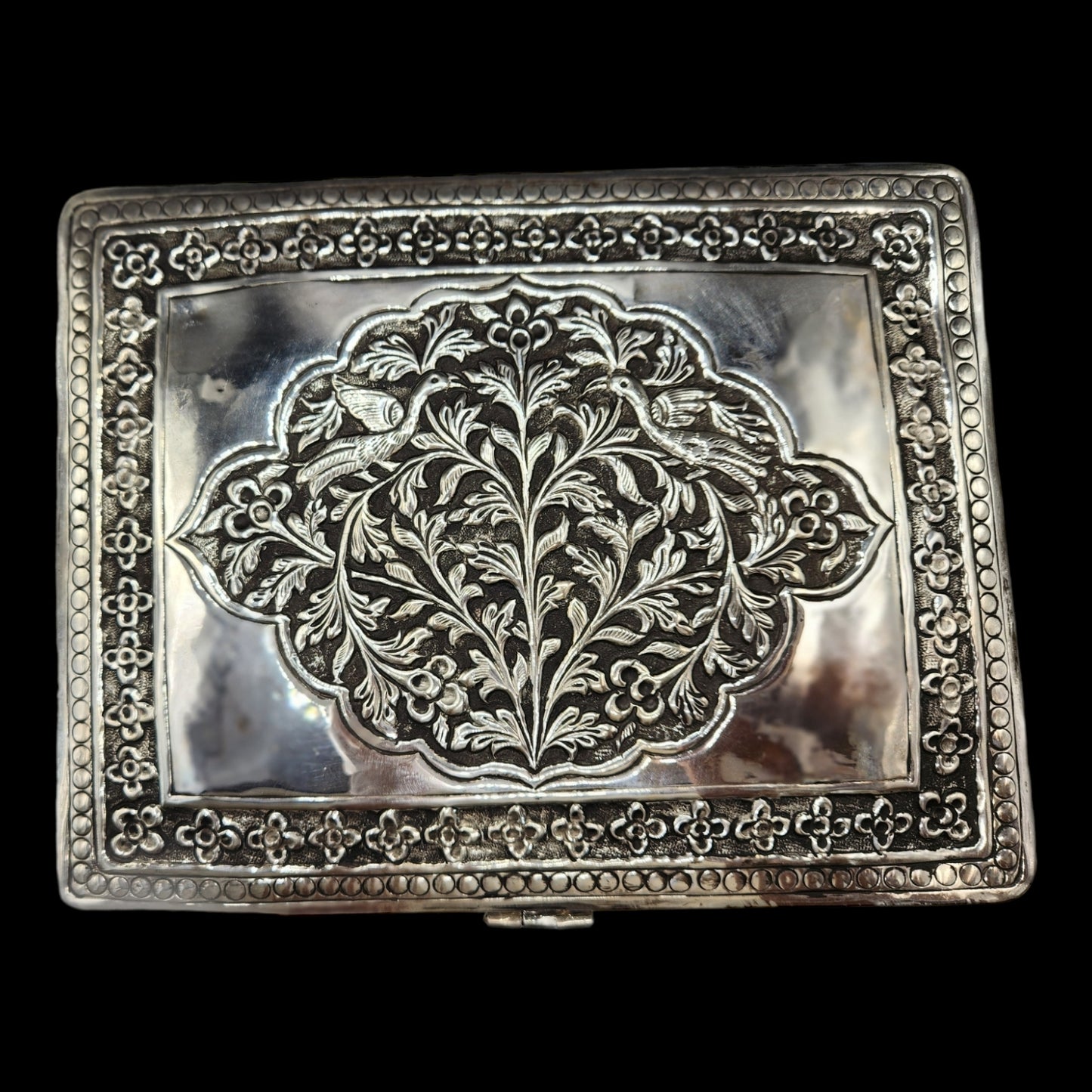 925 Antique Silver Nakshi  Dryfruit Box.