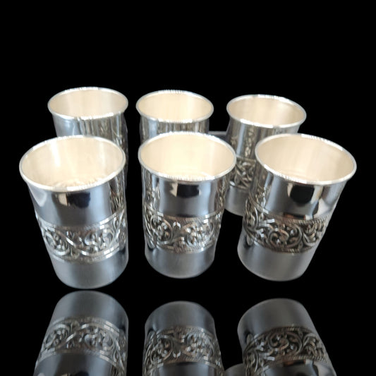 925 Silver 6 Glass Set