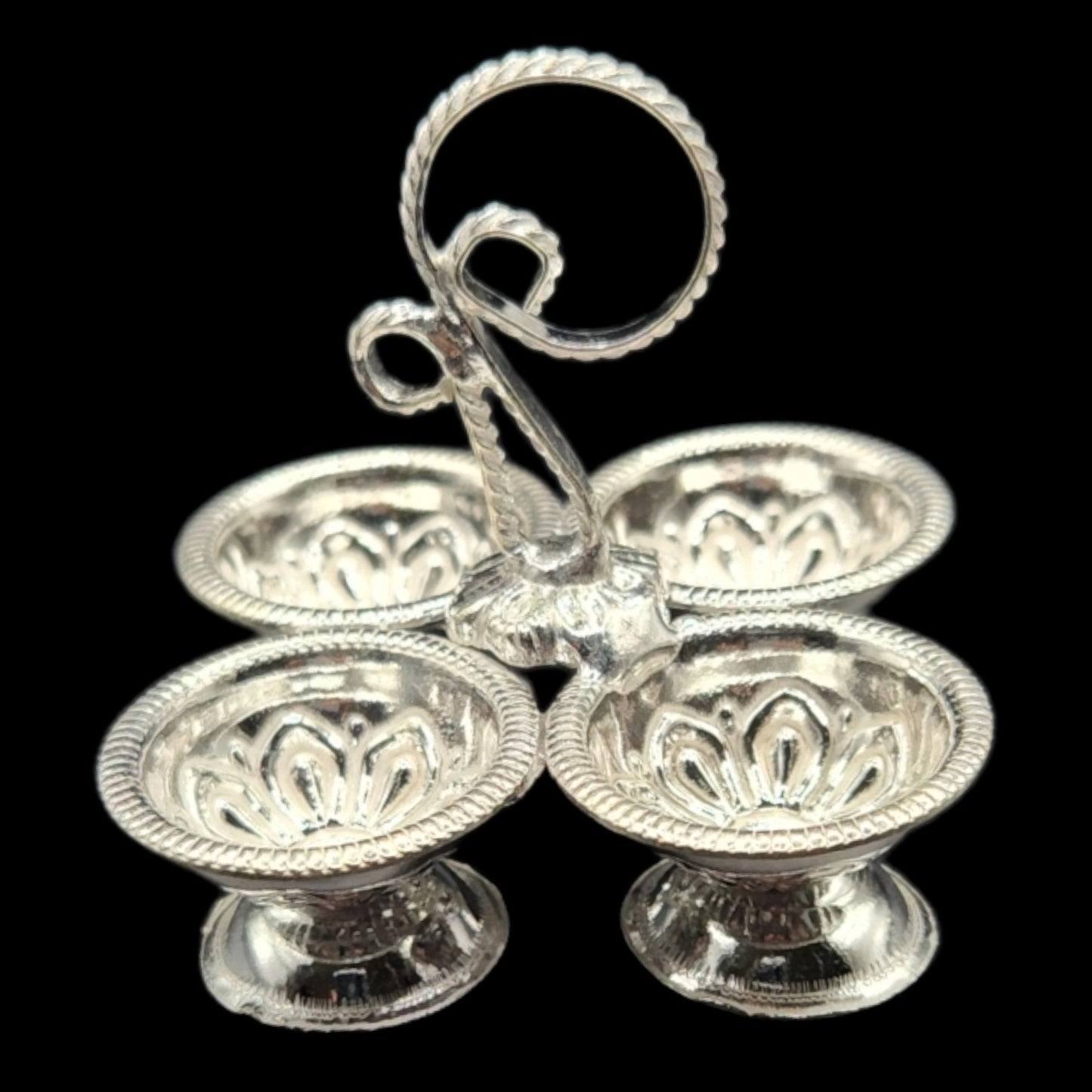 Silver Haldi Kumkum Container