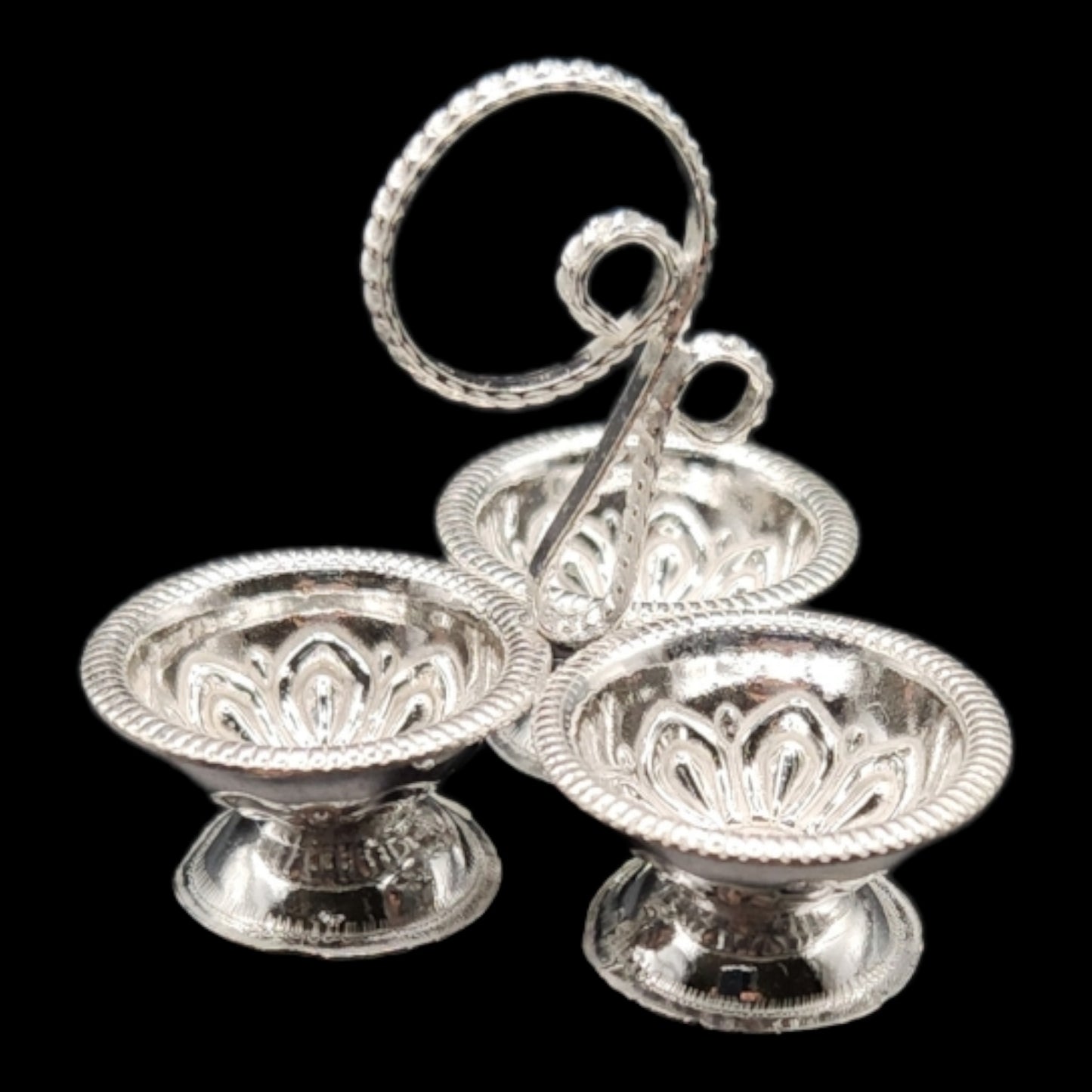 Silver Haldi Kumkum Container