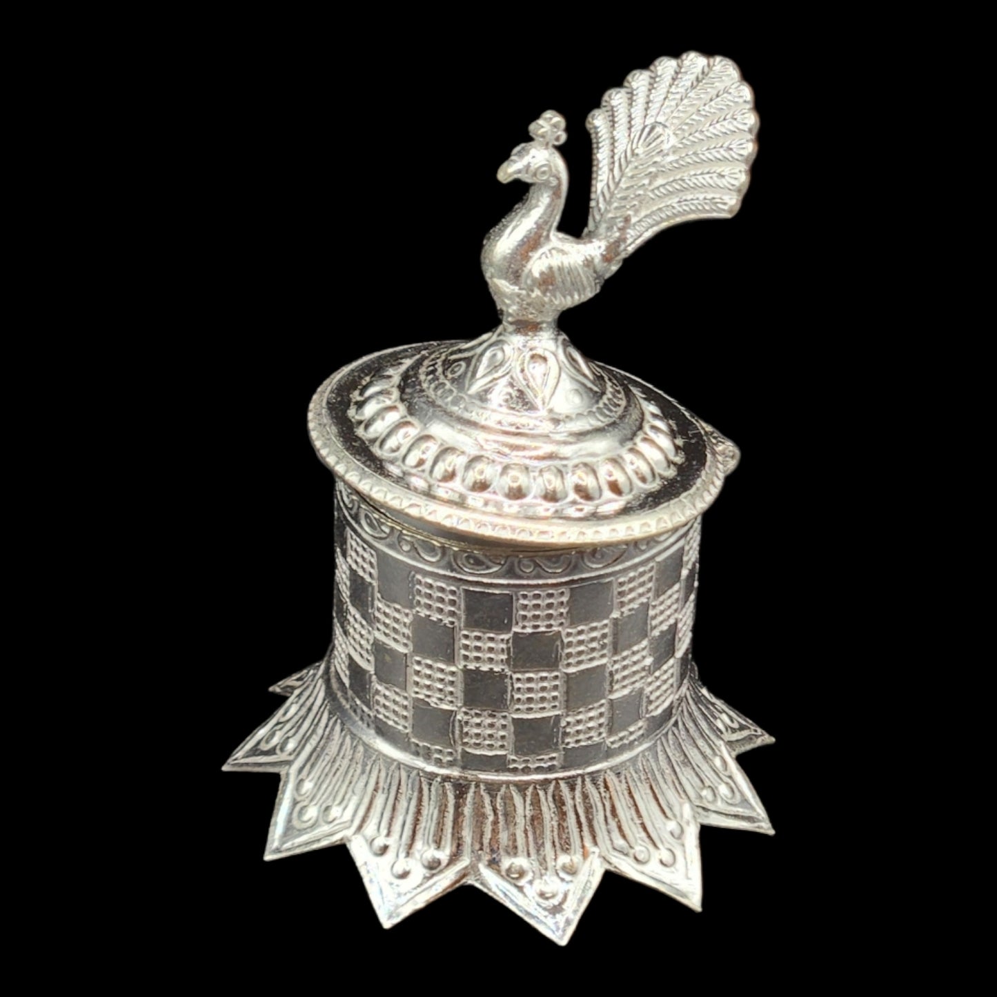 Silver Traditional Sindoor Box  