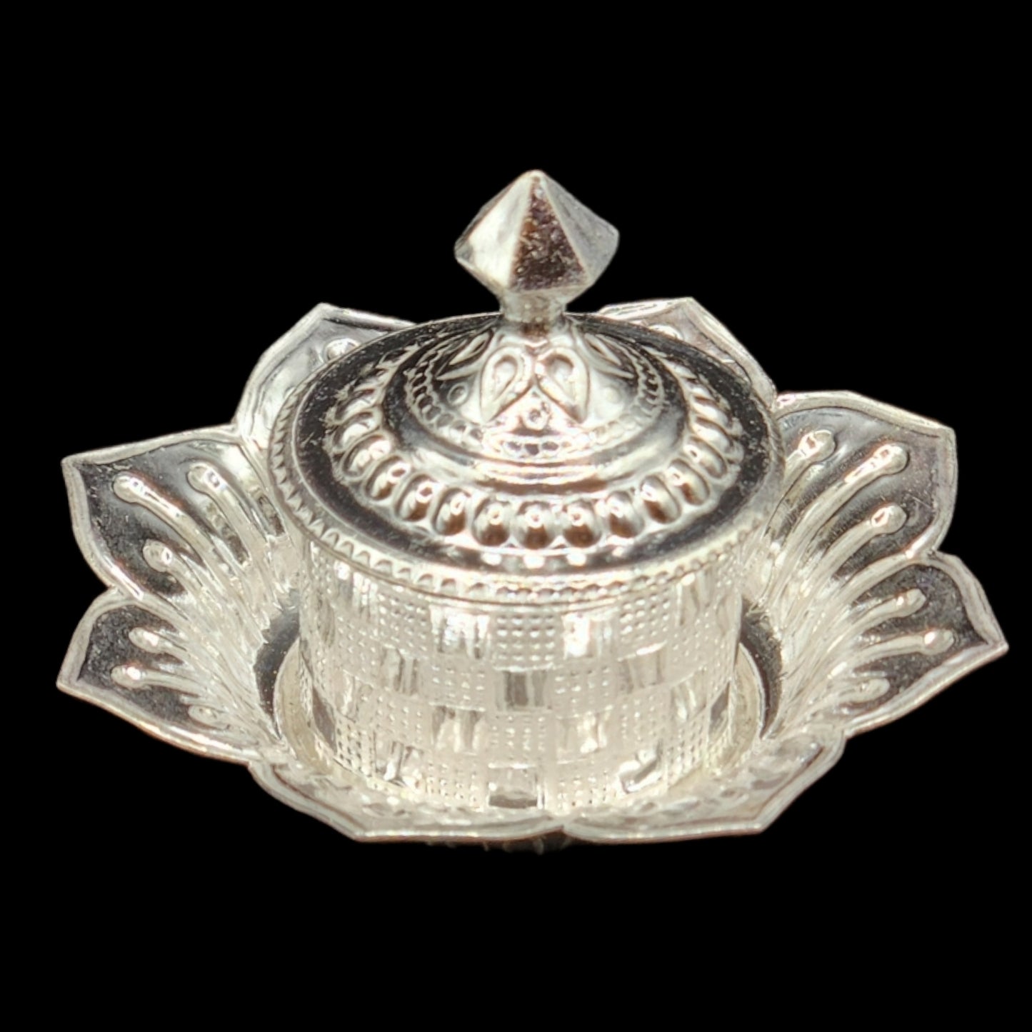 Silver Traditional Sindoor Box 