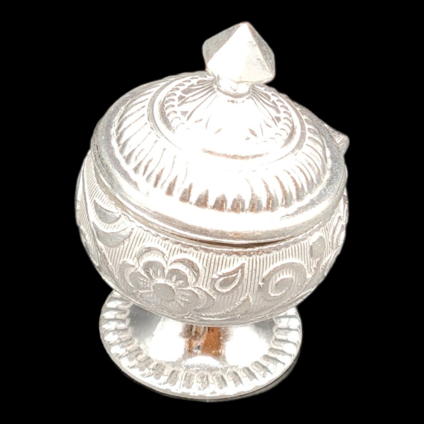 Silver Traditional Sindoor Box