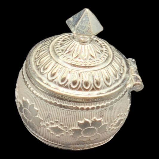 Silver Traditional Sindoor Box