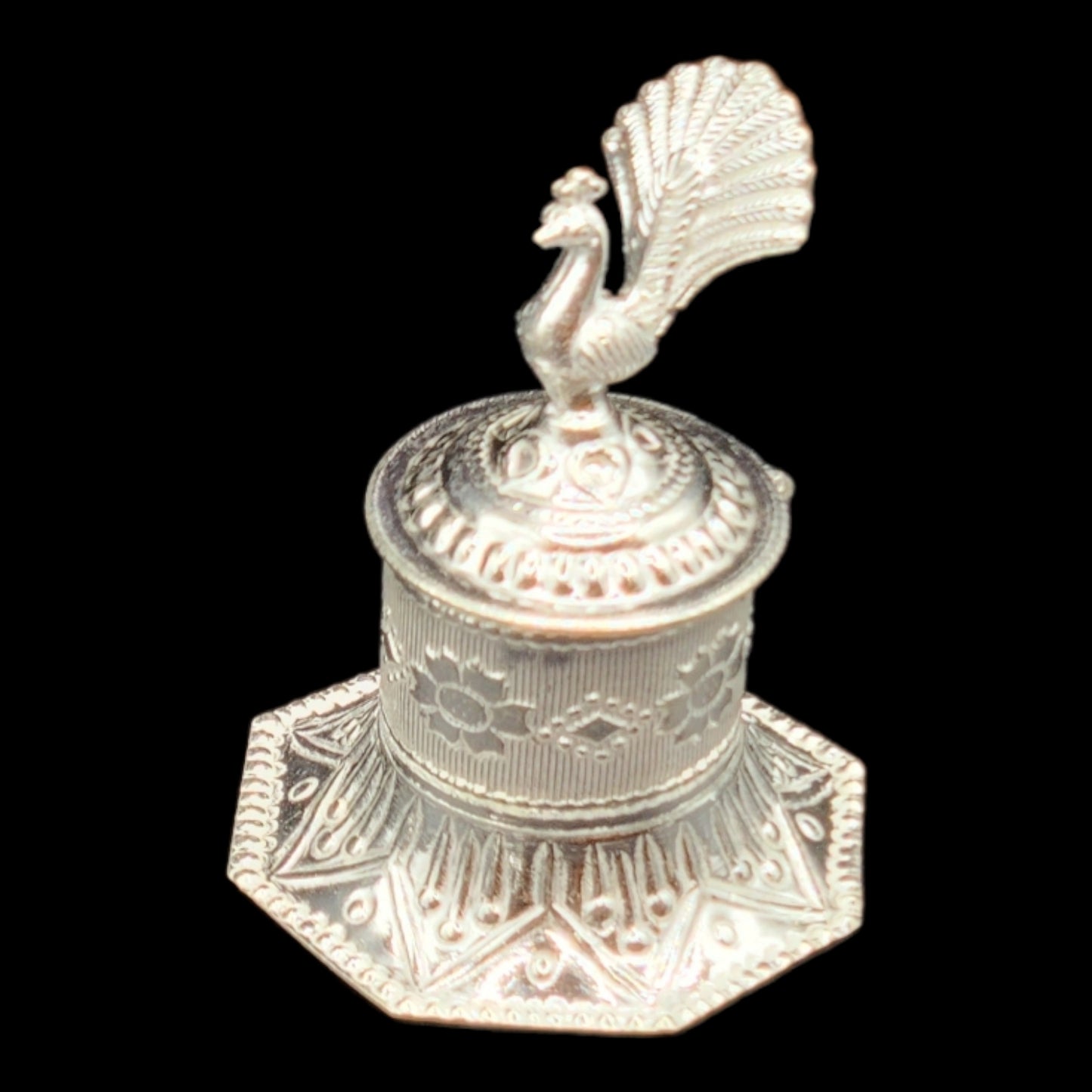 Silver Traditional Sindoor Box