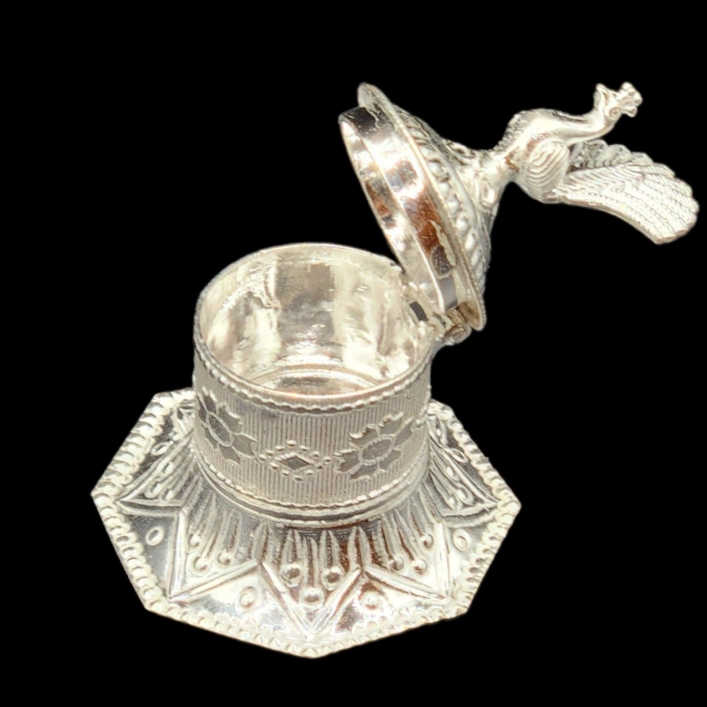 Silver Traditional Sindoor Box