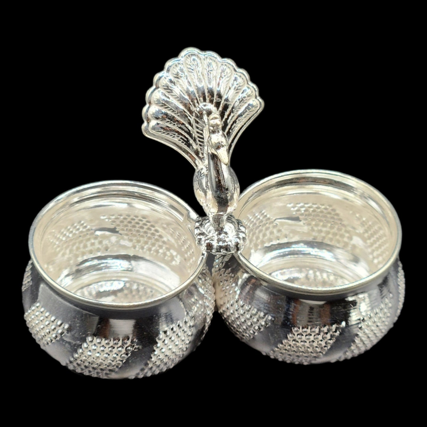 Silver Haldi Kumkum Container