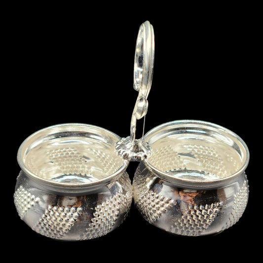 Silver Haldi Kumkum Container