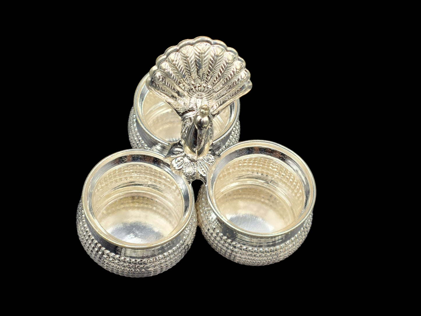 Silver Haldi Kumkum Container