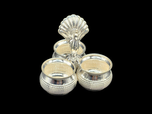 Silver Haldi Kumkum Container