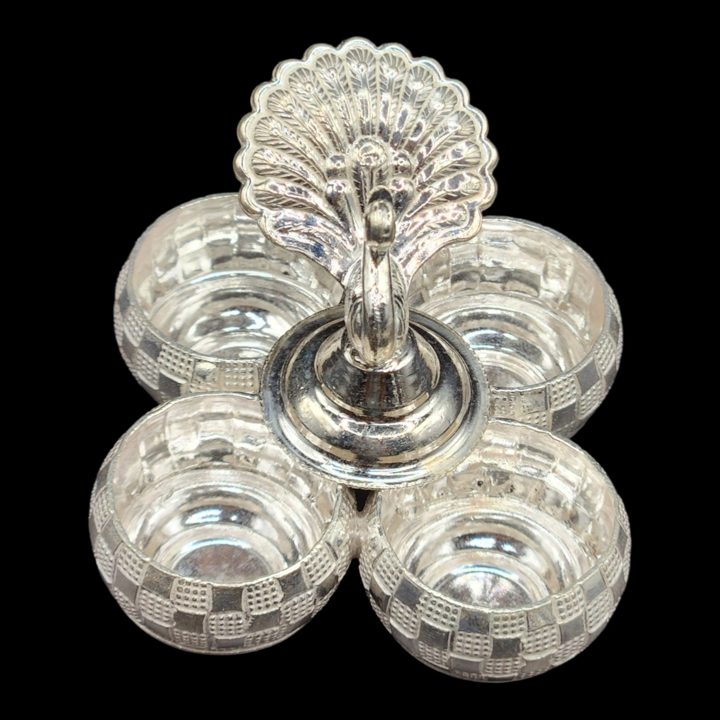 Silver Haldi Kumkum Container