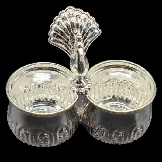 Silver Haldi Kumkum Container