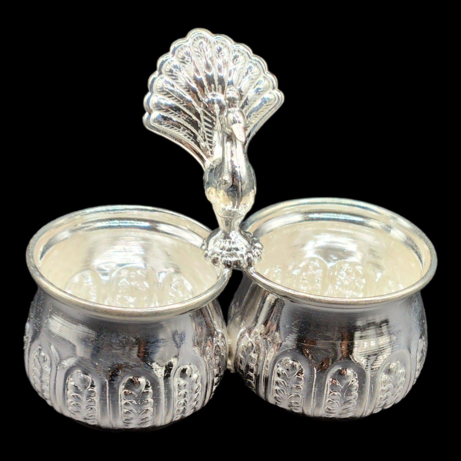 Silver Haldi Kumkum Container