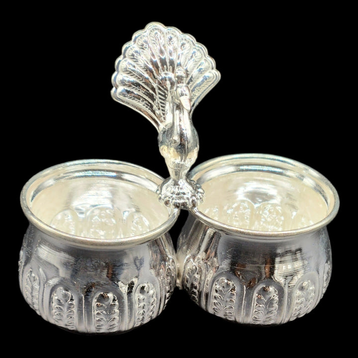Silver Haldi Kumkum Container