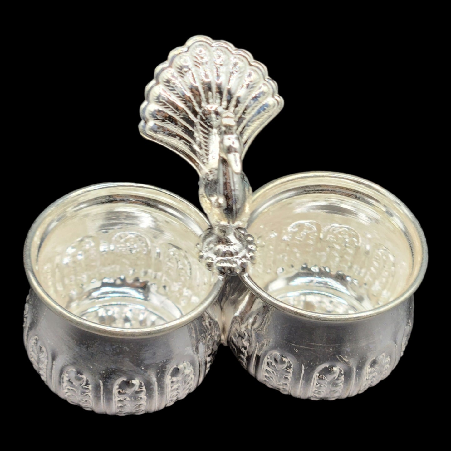 Silver Haldi Kumkum Container