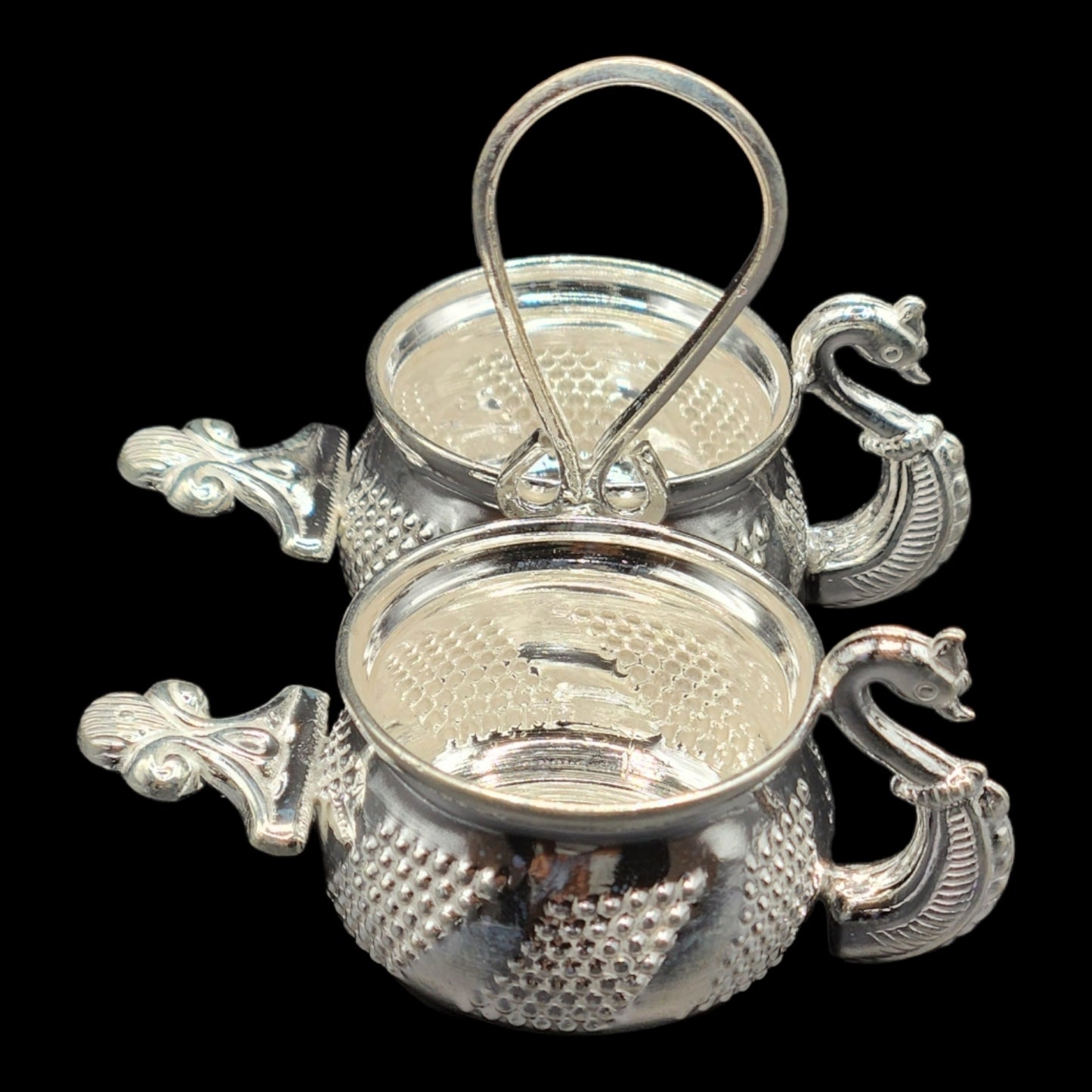 Silver Haldi Kumkum Container